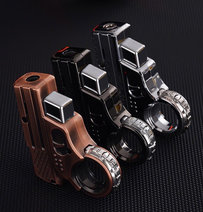 Mini pistol windproof lighter inflatable pink flame gift for boyfriend