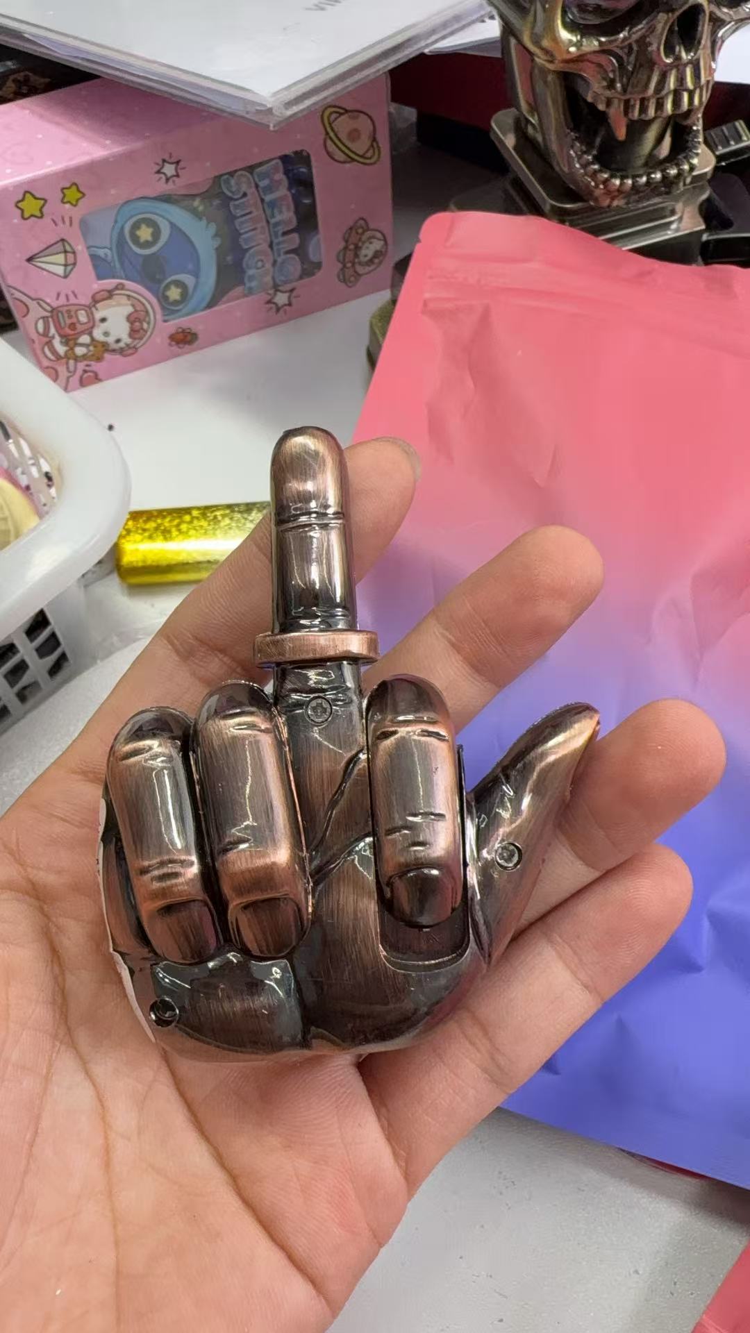 Funny middle finger lighter refillable