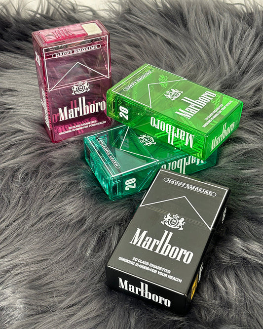 Marlboro case can hold 20 regular size, rechargeable with flash light