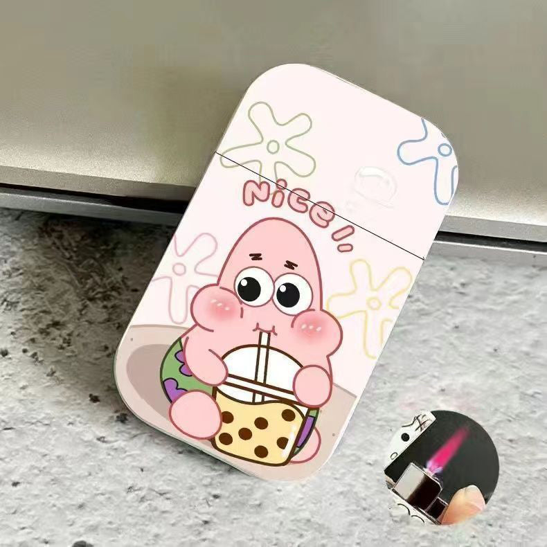 Cute Pink Flame Windproof Inflatable Lighter