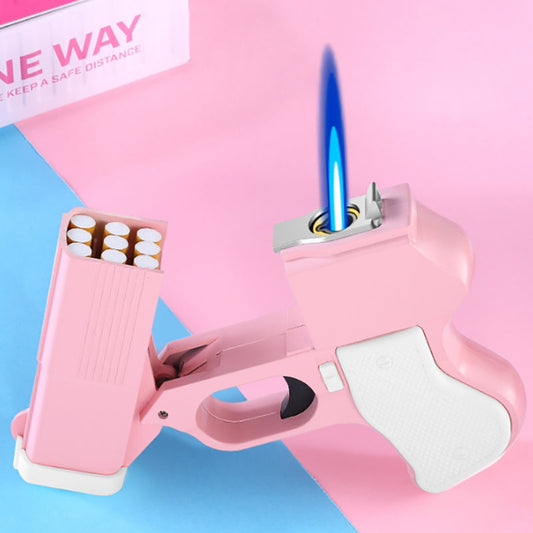 Blue Flame Personalized Windproof Inflatable Pistol Model Lighter