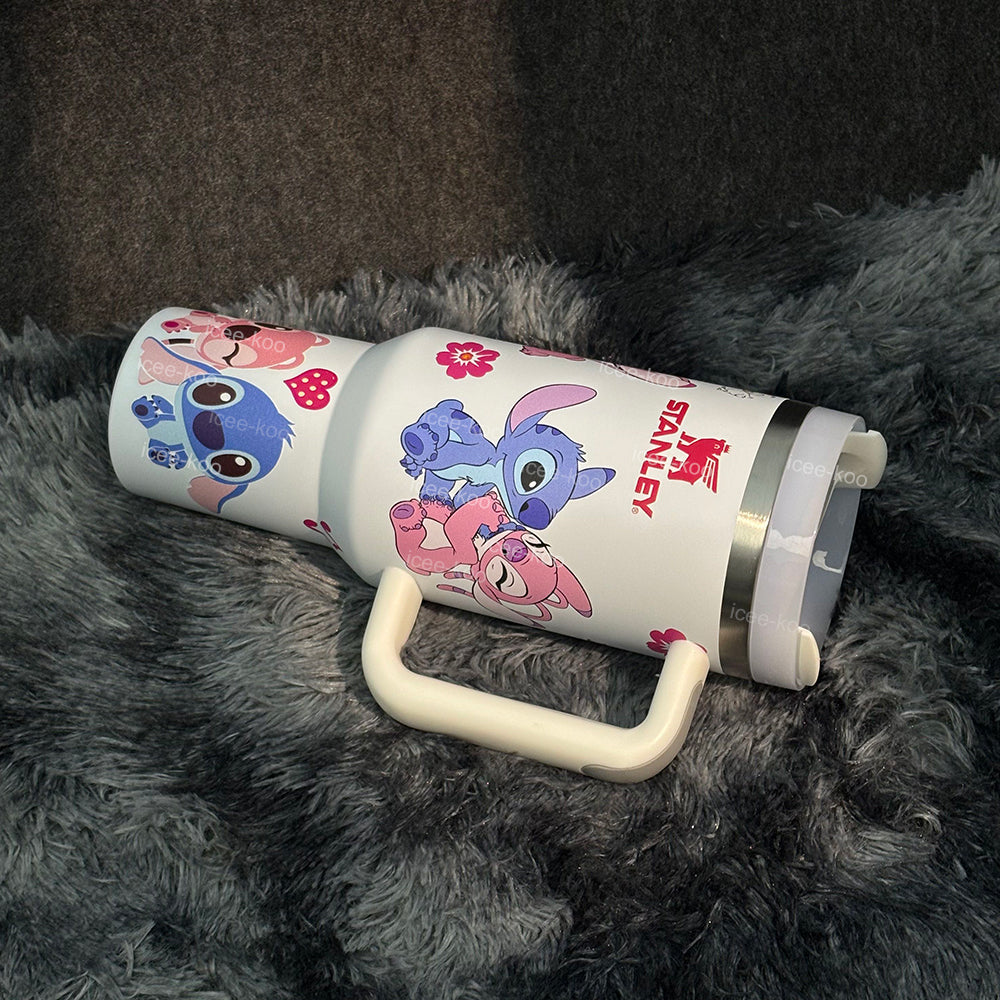 40oz  Stitch & Angel in love Stainless Steel Vacuum Insulated Tumbler 🚢Free Shipping🚢