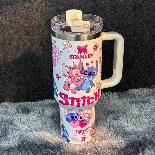 40oz More Love For Stitch And Angel Stainless Steel Vacuum Insulated Tumbler 🚢Free Shipping🚢