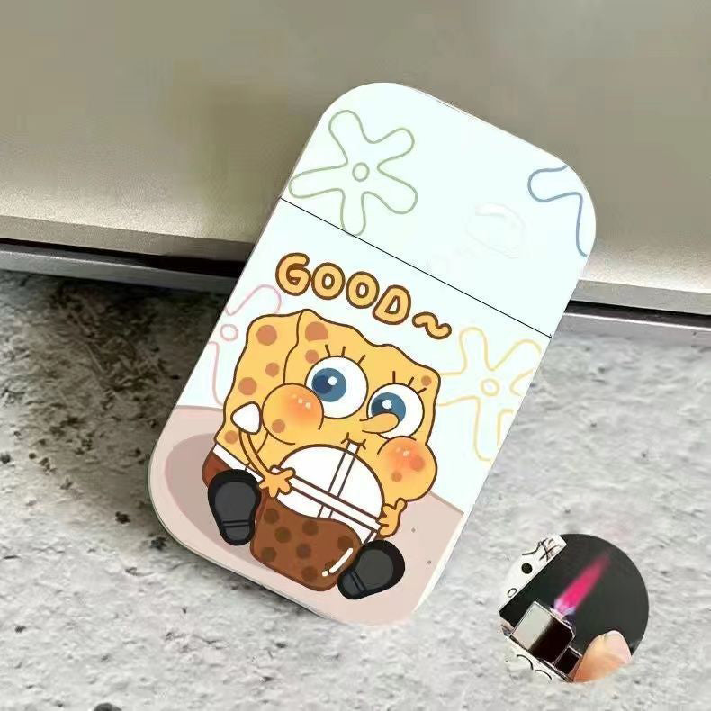 Cute Pink Flame Windproof Inflatable Lighter