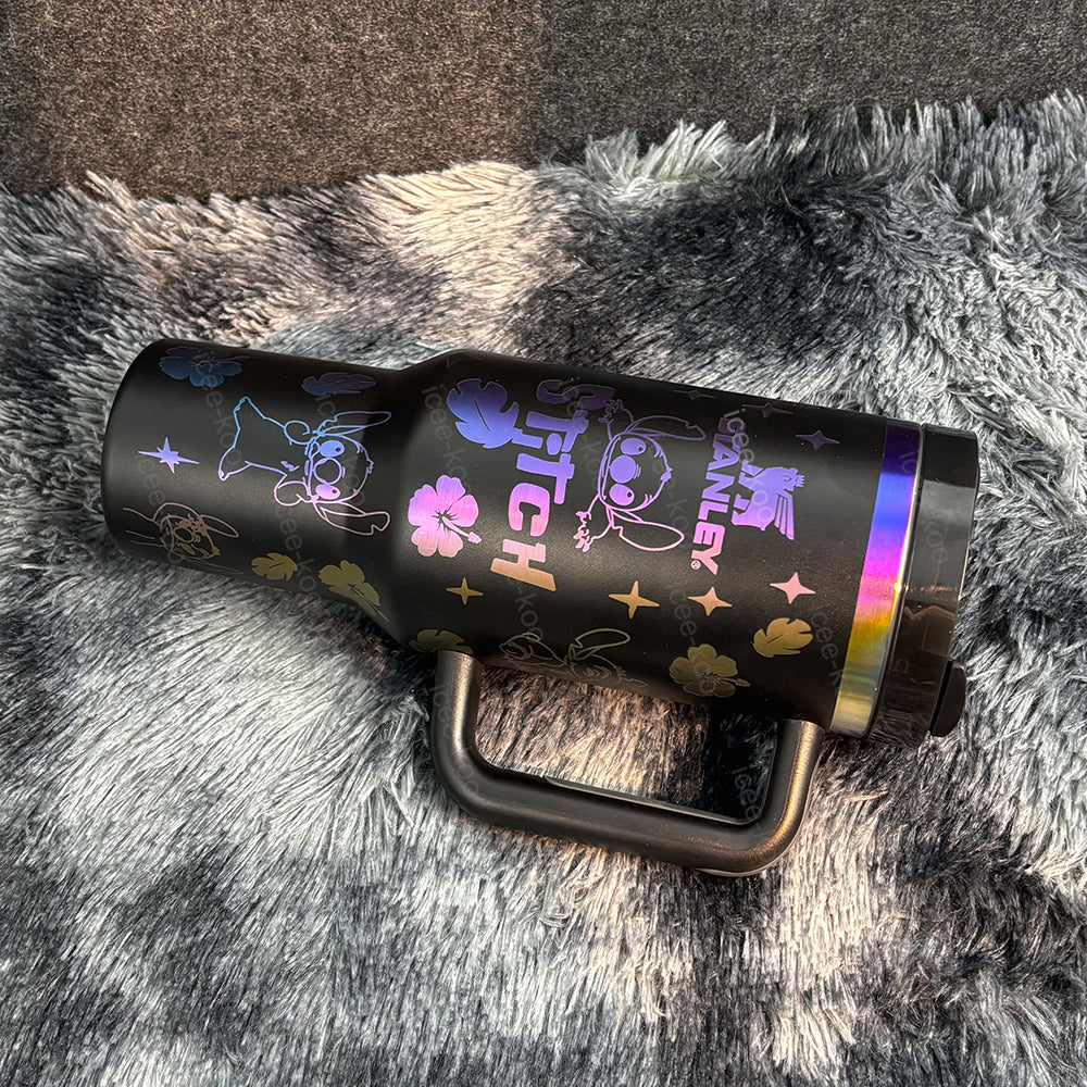 40oz Stitch Black Gold Colour Stainless Steel Vacuum Insulated Tumbler 🚢Free Shipping🚢