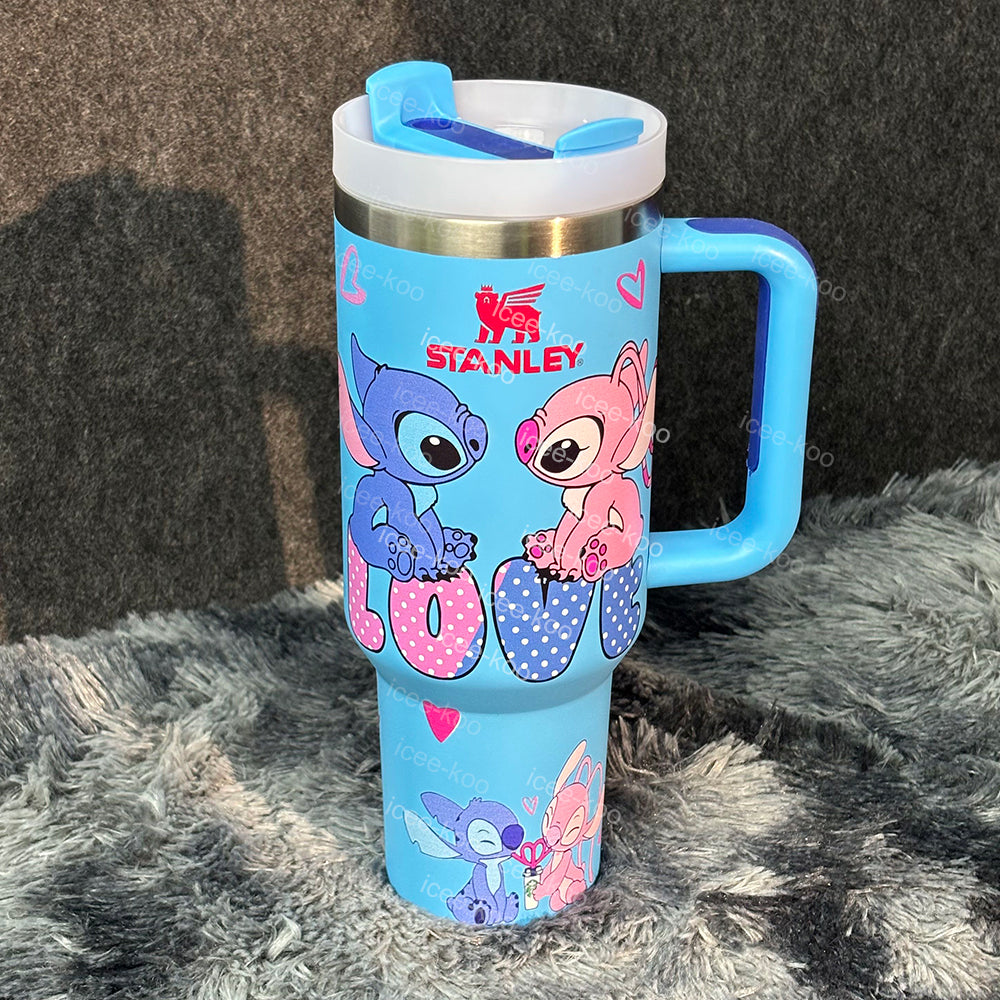 40oz Blue Love Stitch And Angel Tumbler 🚢Free Shipping🚢