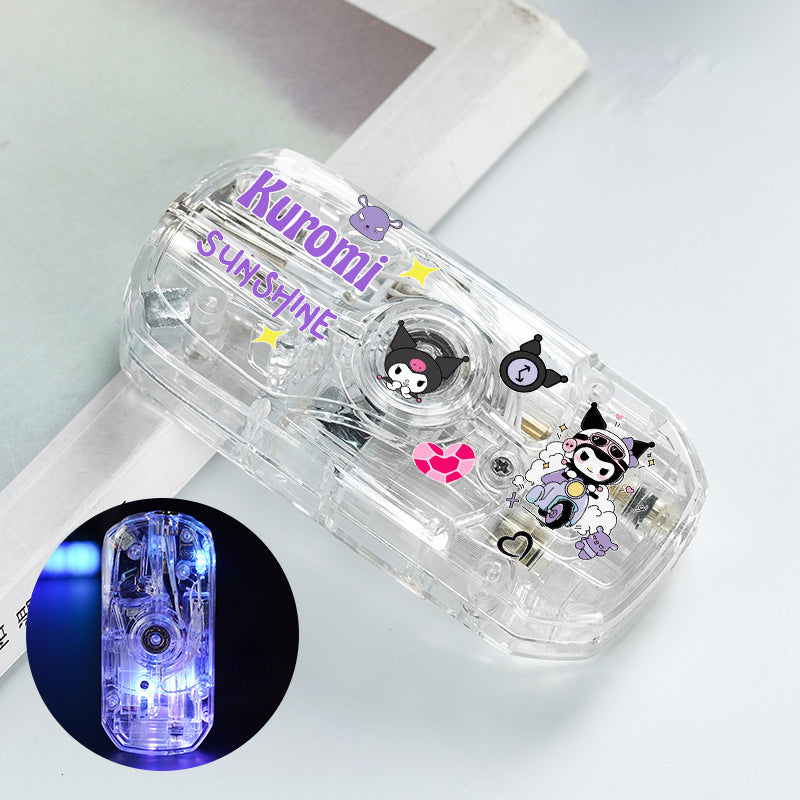 Rotating Glowing Gyro Folding Windproof Creative Transparent Lighter