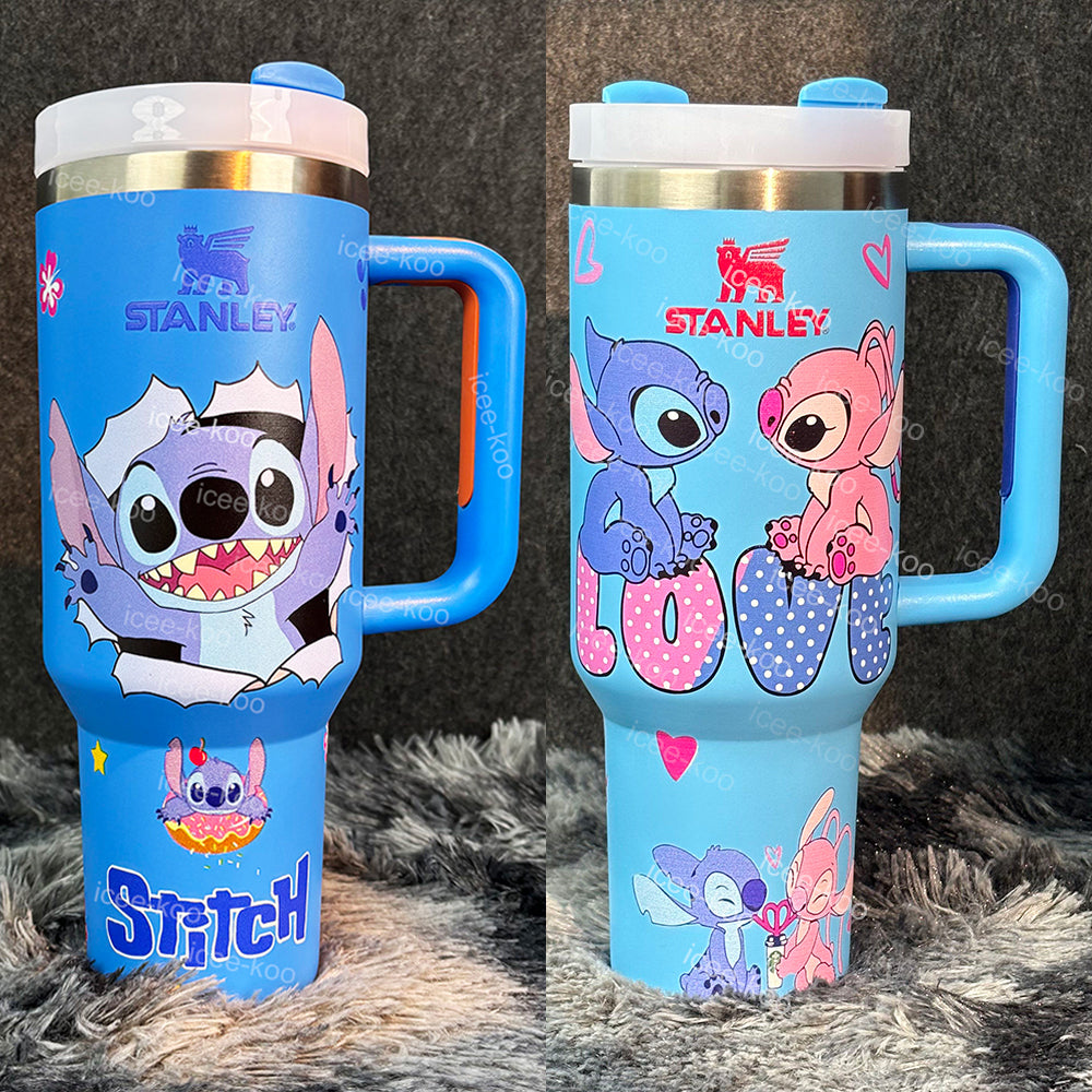 40oz Blue Happy Stitch Tumbler 🚢Free Shipping🚢