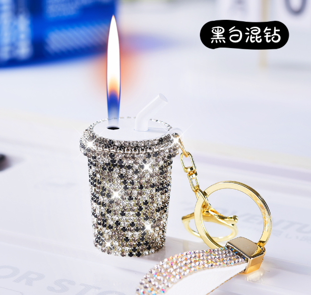 Diamond Milk Tea Cup Inflatable Lighter