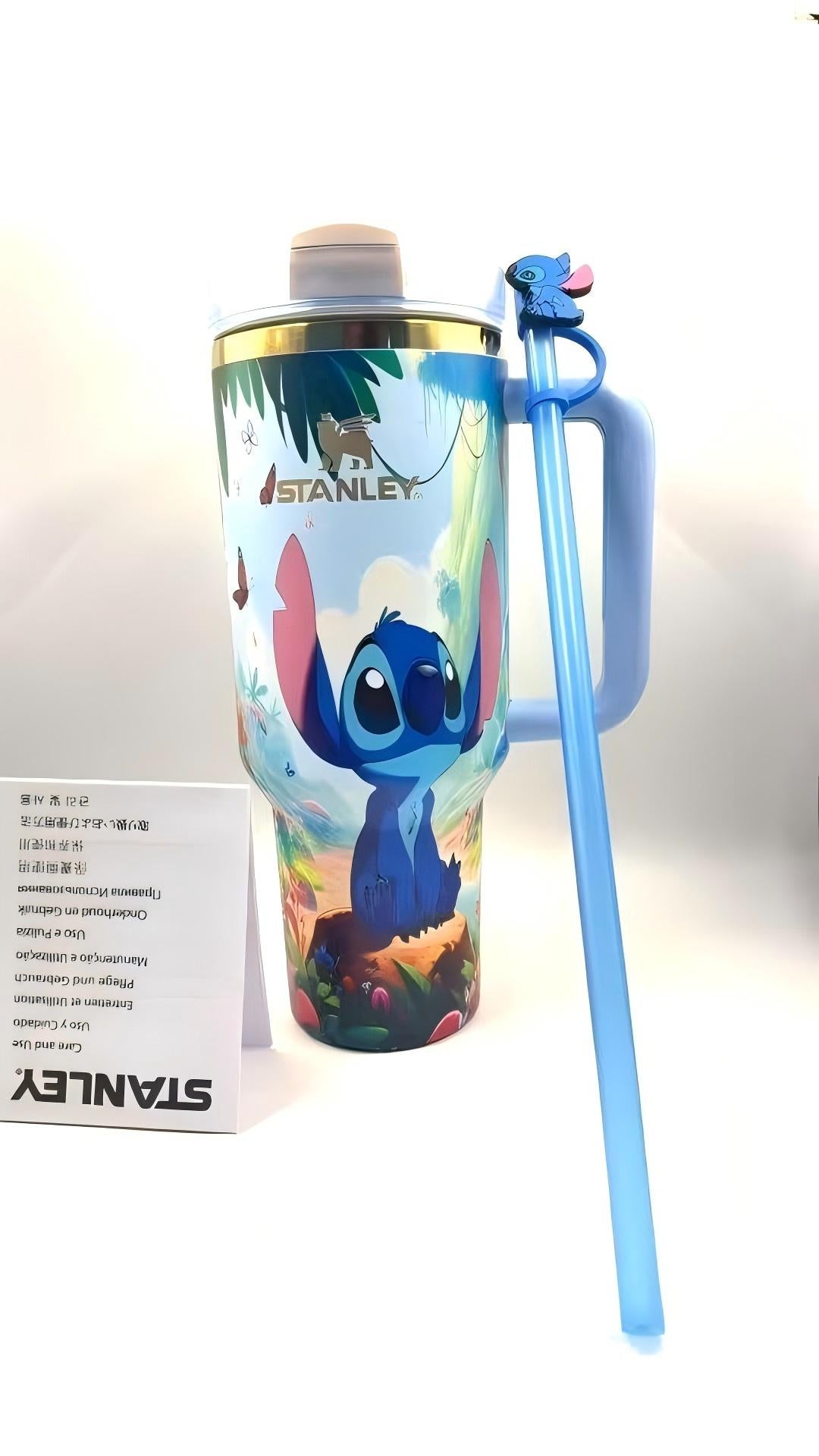 🔥40OZ Stitch Insulated Tumbler Gift Box  Include Straw and Topper