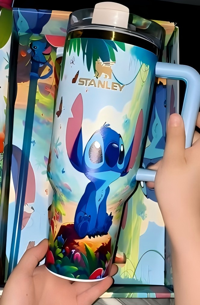 🔥40OZ Stitch Insulated Tumbler Gift Box  Include Straw and Topper