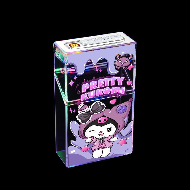 Cute cartoon cigare case with igniter device 20Pcs Ordinary Cigare Case with flashing