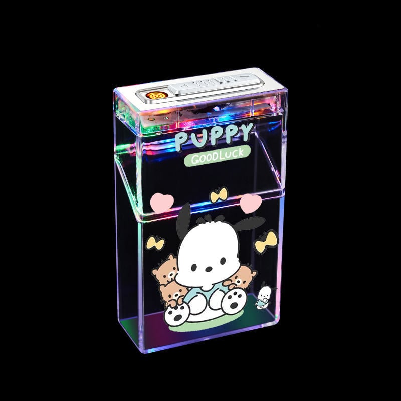 Cute cartoon cigare case with igniter device 20Pcs Ordinary Cigare Case with flashing