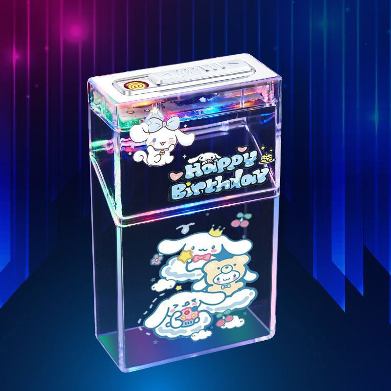 Cute cartoon cigare case with igniter device 20Pcs Ordinary Cigare Case with flashing