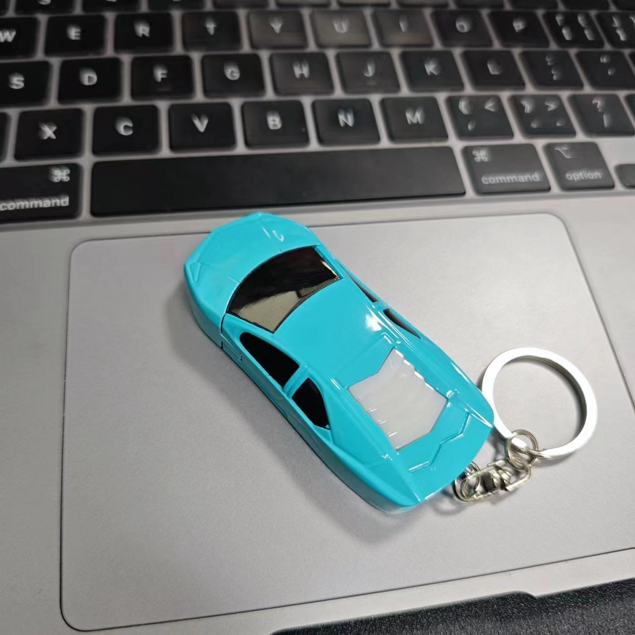 Sports car model lighter inflatable with green flame
