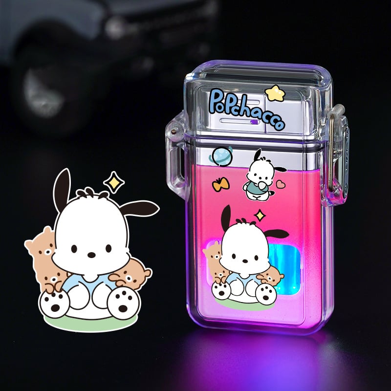 Cute cartoon windproof lighter with flash