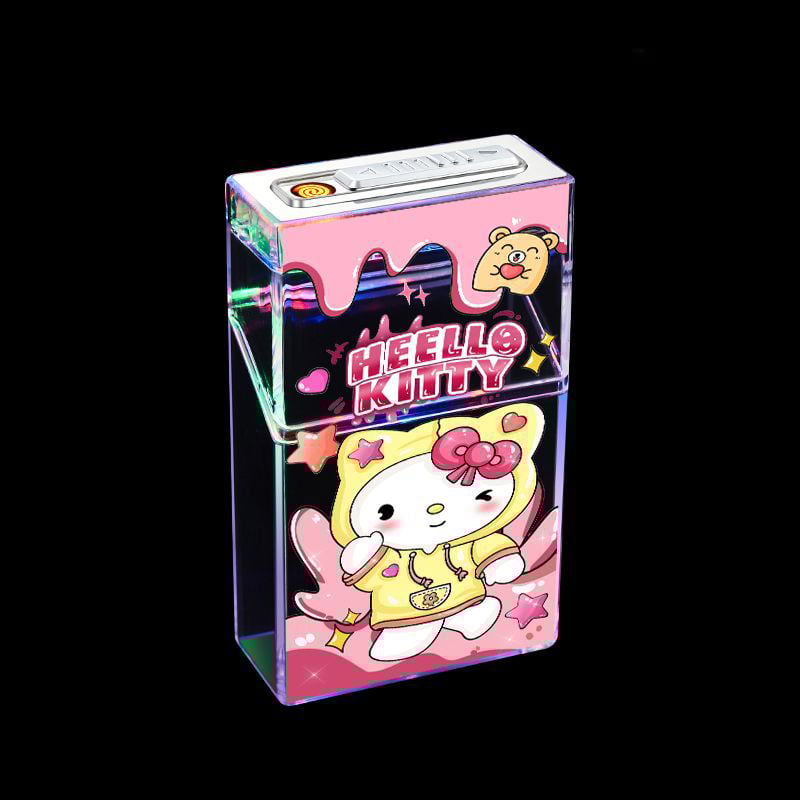 Cute cartoon cigare case with igniter device 20Pcs Ordinary Cigare Case with flashing